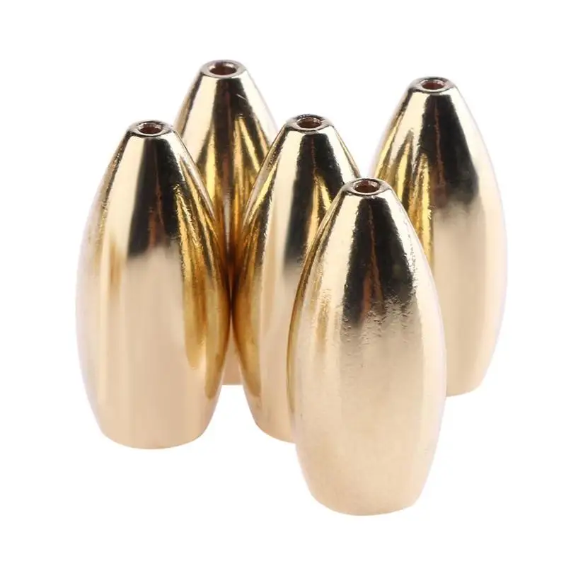 5 шт. Медь веса грузило для рыбной ловли в форме оливы свинцовый грузик быстро