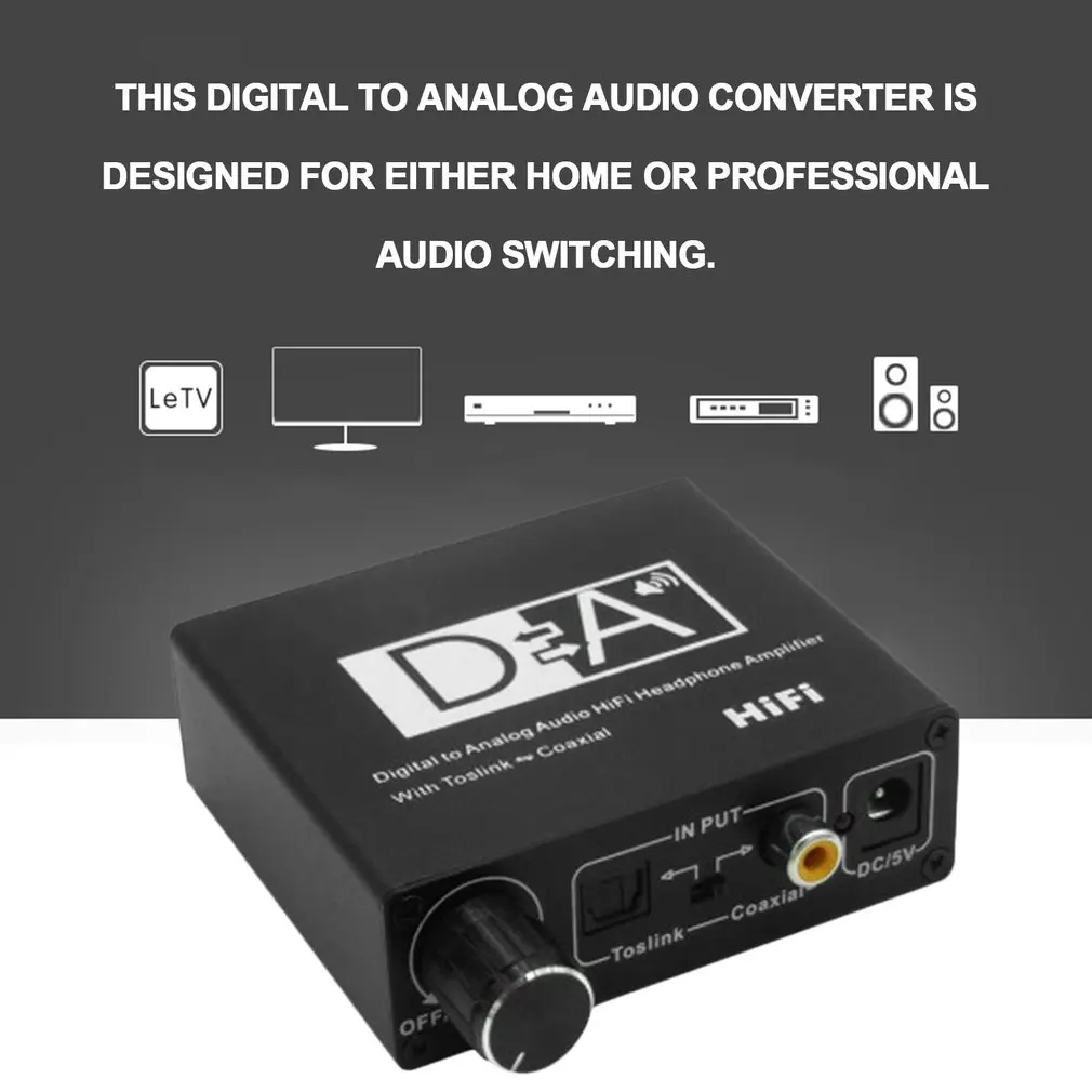 3 5mm Optical Coaxial Toslink Digital to Analog Audio Converter Adapter Coaxial Audio to RCA L R HiFi Headphone Amplifier