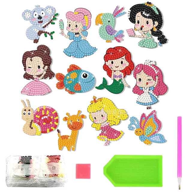 Diamond Painting Kits for Kids 12 Pcs Princess and Their Buddy Gen