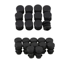 

12 PCS Chair Table Legs Plug 14mm Diameter Round Plastic & 12 Pcs Plastic 12mm Pipe End Blanking Caps Round Black