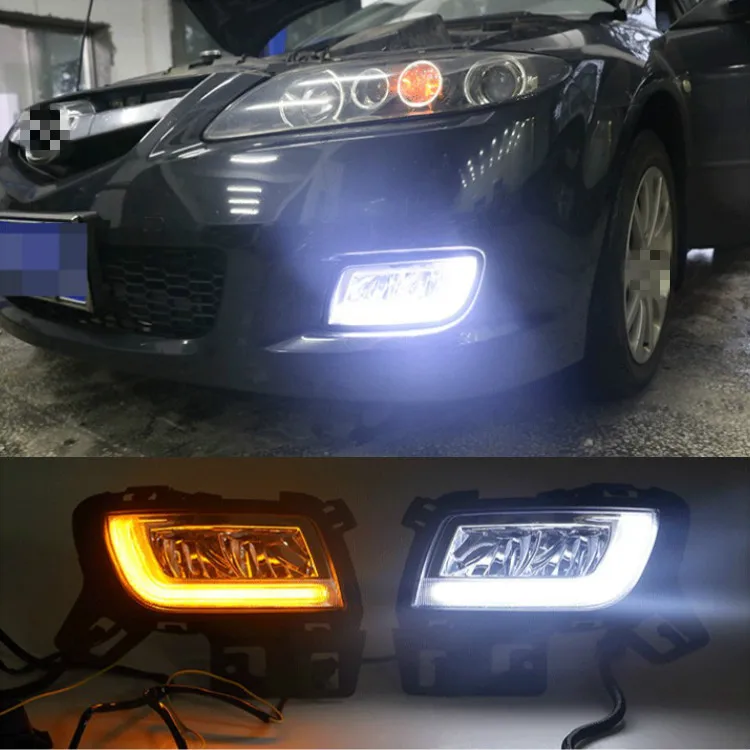 2pcs For Mazda 6 Mazda6 2013-2016 LED DRL Daytime Running Light Daylight Waterproof Turn Signal lamp | Автомобили и мотоциклы