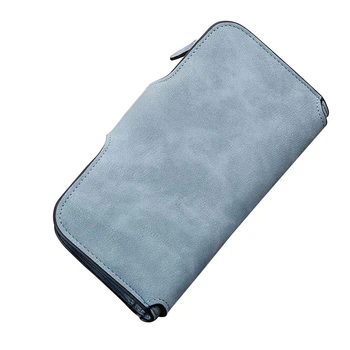 

Woman Card Slots Four Fold Wallet Purse PU Card Bag Multi-Card Slots Phone Bag