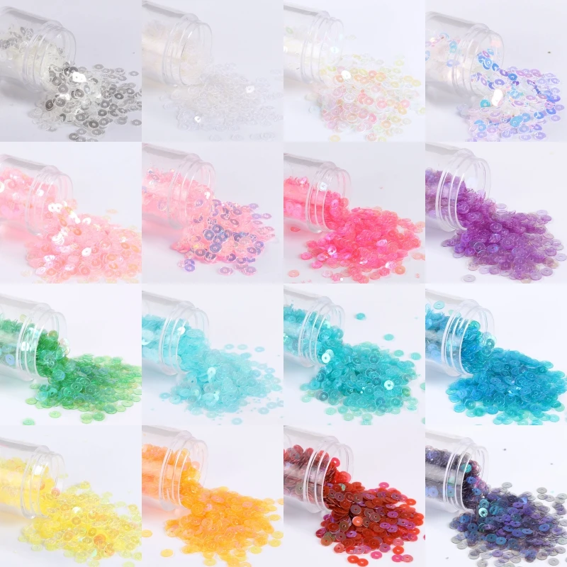 2-6mm Transparent Flat Round Sequins Paillettes Sewing Wedding Dress Accessories,Nail Arts, Women Garments DIY Sewing Material