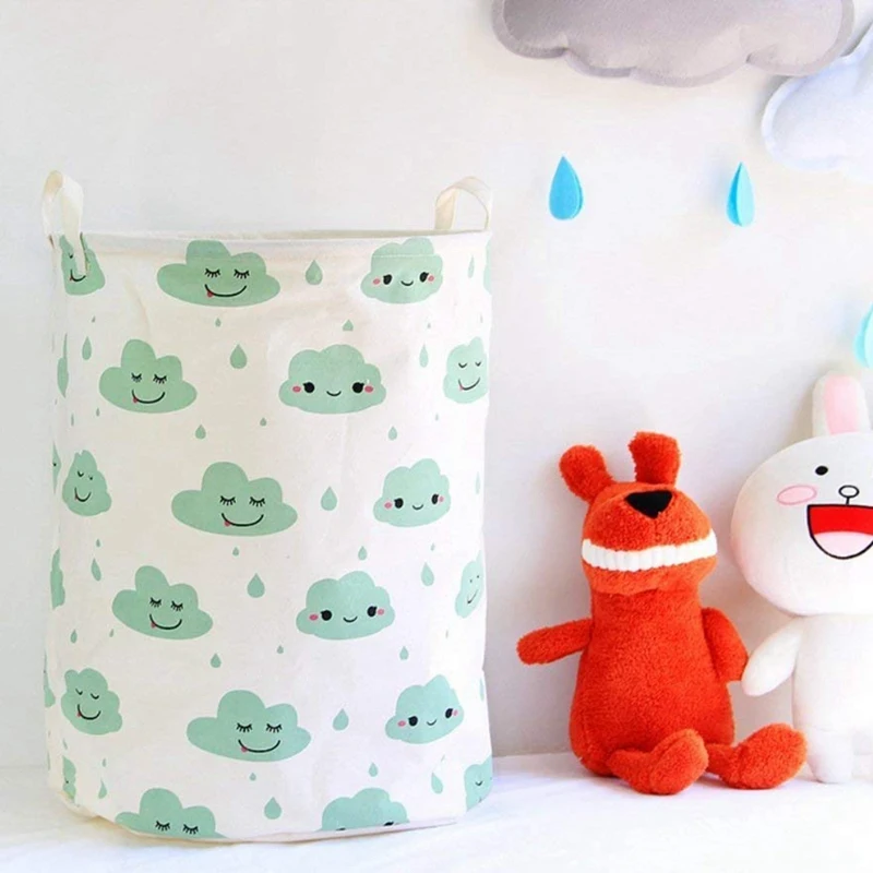 Waterproof Laundry Hamper Bucket Dirty Clothes Basket Bin Storage Organizer for Toy Collection Canvas (C | Дом и сад