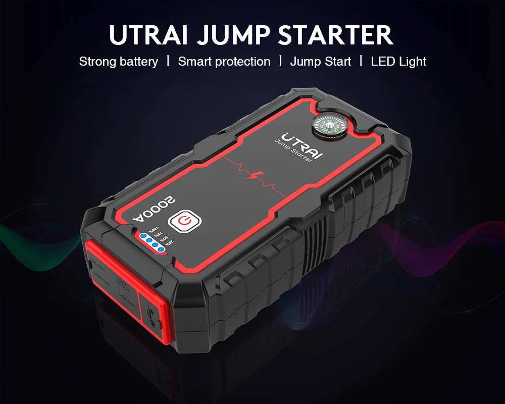 UTRAI Power Bank 22000mAh 2000A Jump Starter Portable Charger Car Booster 12V Auto Starting Device Emergency Car Battery Starter jump starters