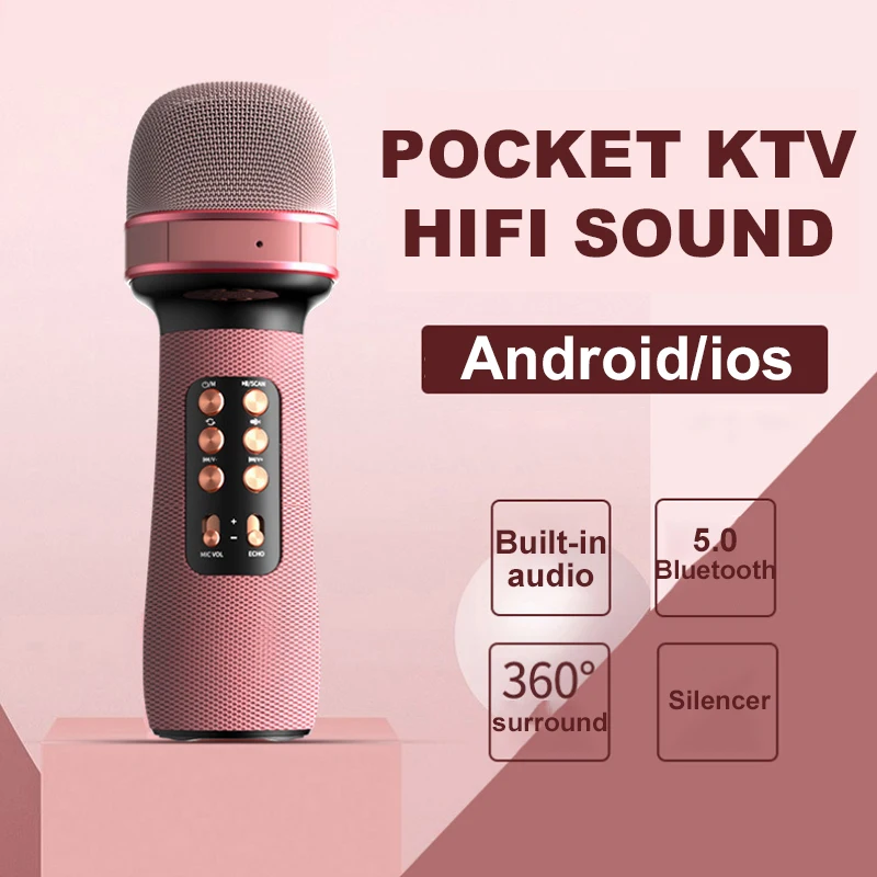 Wireless Bluetooth Handheld Microphone For Karaoke Dual Condenser Singer Speaker IOS And Android Smart TV | Игрушки и хобби