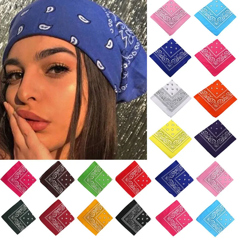 Hair Accessory Fashion Bohemian Print Bandana Hair Bands for Women Girls Turban Headband Unisex Square Scarf Handkerchief Hair Accessories