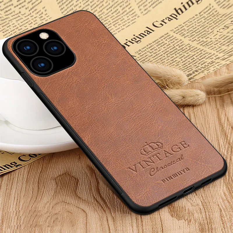 Для iPhone 11 Pro Max 6 5 ''PINWUYO чехол для 1'' ретро кожаный мягкий край Жесткий Чехол