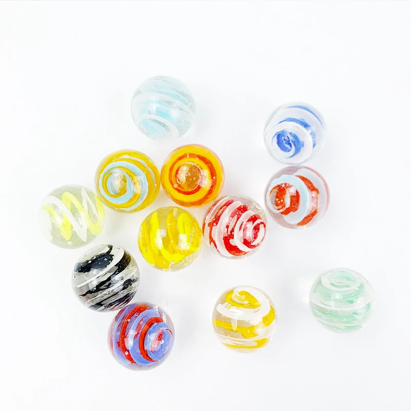 12pcs 20mm Glass Ball Cream Console Game Pinball Machine Cattle Small Marbles Pat Toys Parent-child Beads | Игрушки и хобби