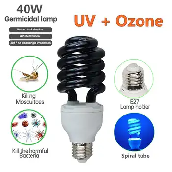 

40W 110V UVC Ultraviolet UV+ Ozone Light Tube Bulb Disinfection Lamp Ozone Sterilization Mites Lights Germicidal Lamp Bulb E27