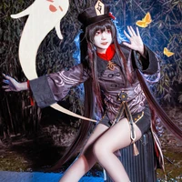 Disfraz de Genshin Impact Hu Tao, conjuntos hermosos de Anime para Halloween, Carnaval, uniformes para niña