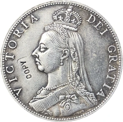 UK 1891 1 Florin - Victoria 2nd портрет копия монет | Дом и сад