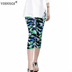 VISNXGI Новая мода 2019 камуфляж печати эластичные Леггинсы эластичные штаны эластичные укороченные женское с цветочным узором леггинсы