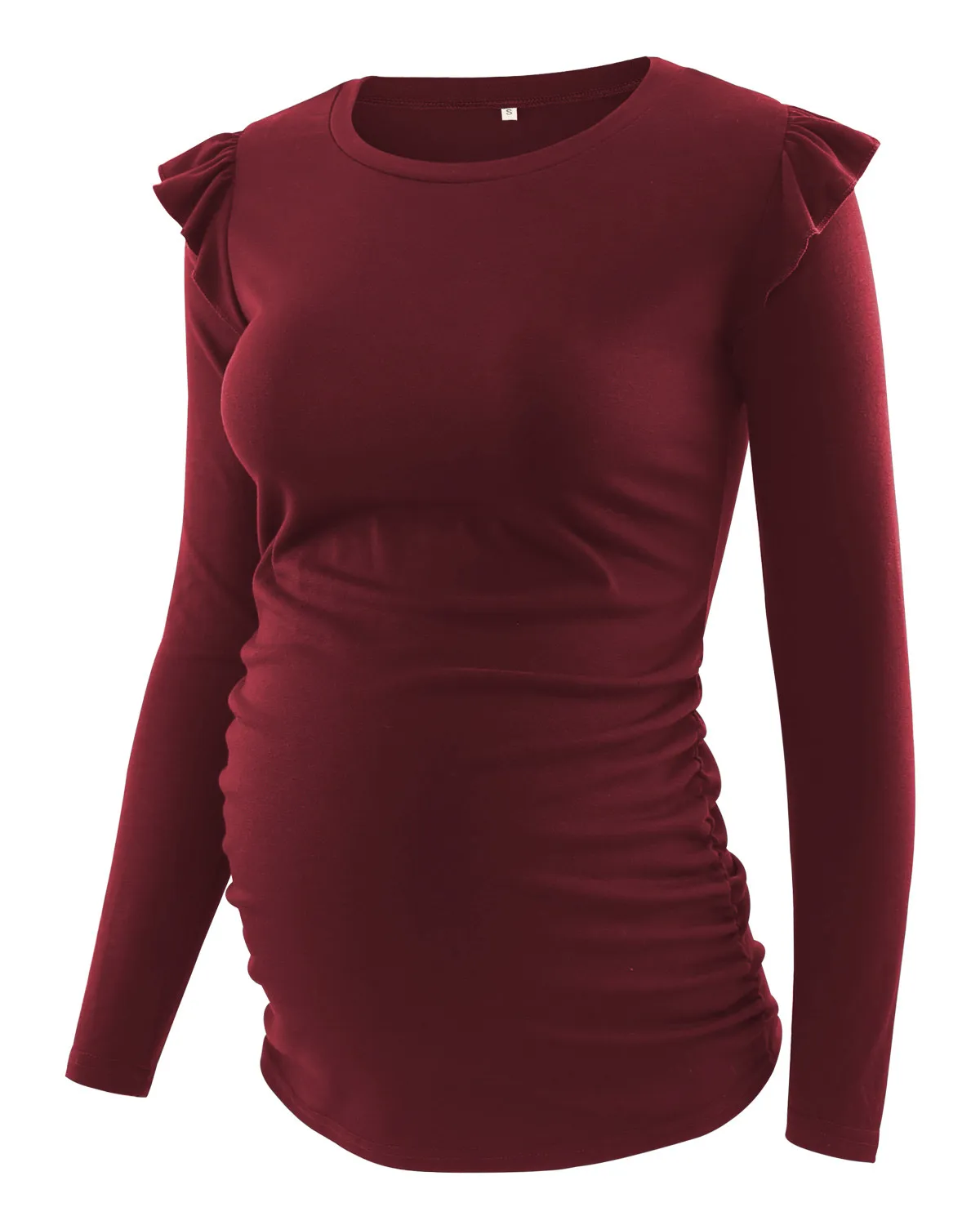 Женская одежда, топ для беременных, рукава с оборками, оборки сбоку, блузки для беременных, Одежда для беременных, осенняя Повседневная рубашка - Цвет: pic