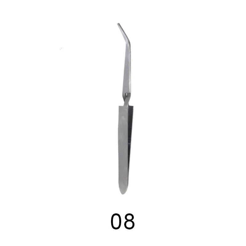 08 Nail Action нержавеющая сталь tweezers Cross Nail стильная клипса инструменты для маникюра формирующий Пинцет акриловый УФ гель кривая фиксированная Щепка - Цвет: 08