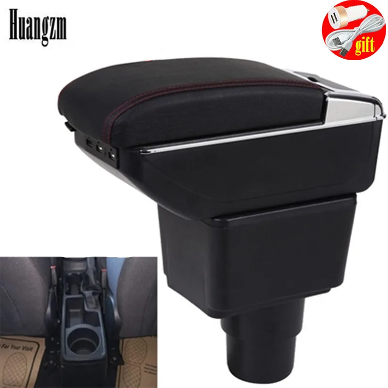 for Ford ECOSPORT accessories car armrest leather arm rest usb storage