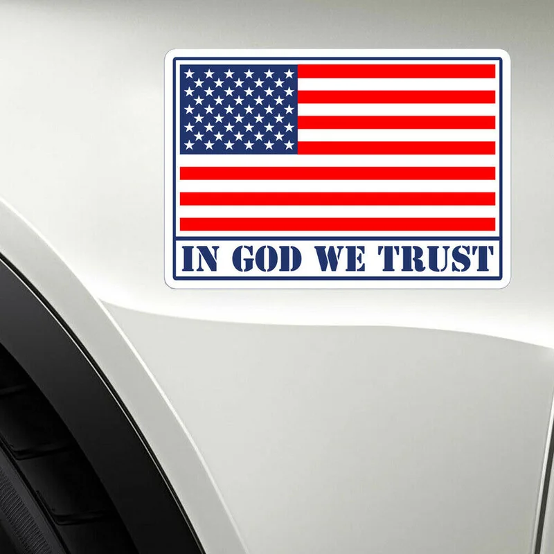 

In God We Trust Universal Car Tuning Sticker USA American Flag Vehicle Window Bumper Decal Decor Car Decoration Accessories