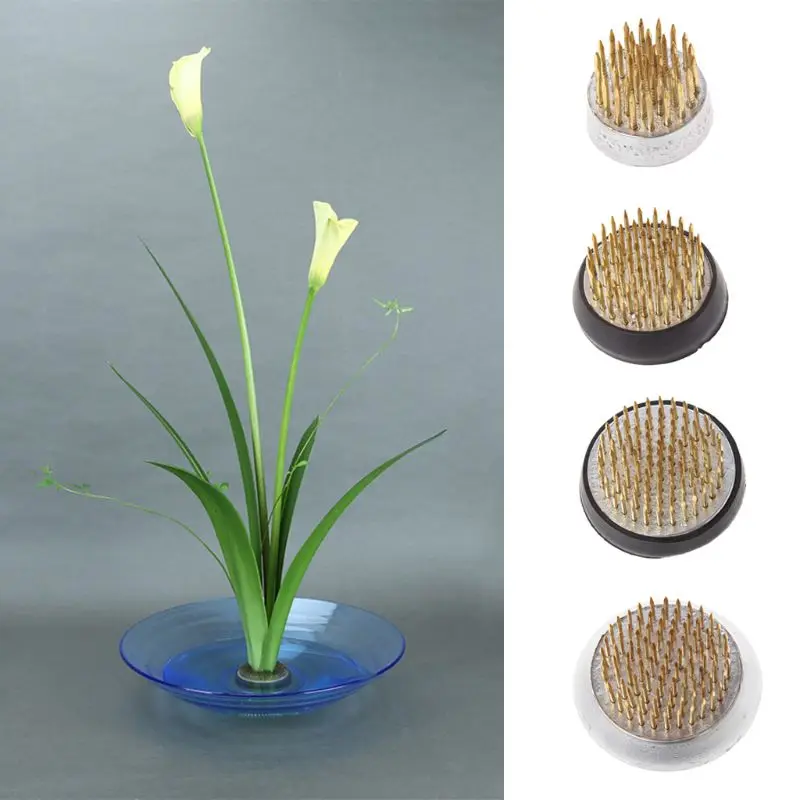 Круглая Ikebana Kenzan цветок лягушка с резиновой прокладкой искусство фиксированные