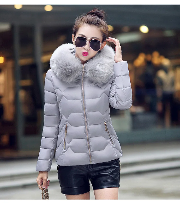 6XL осенние с меховым воротником дешевые зимние куртки женские хлопковые короткие пальто стеганая куртка женская теплая парка Feminina верхняя одежда с капюшоном парки
