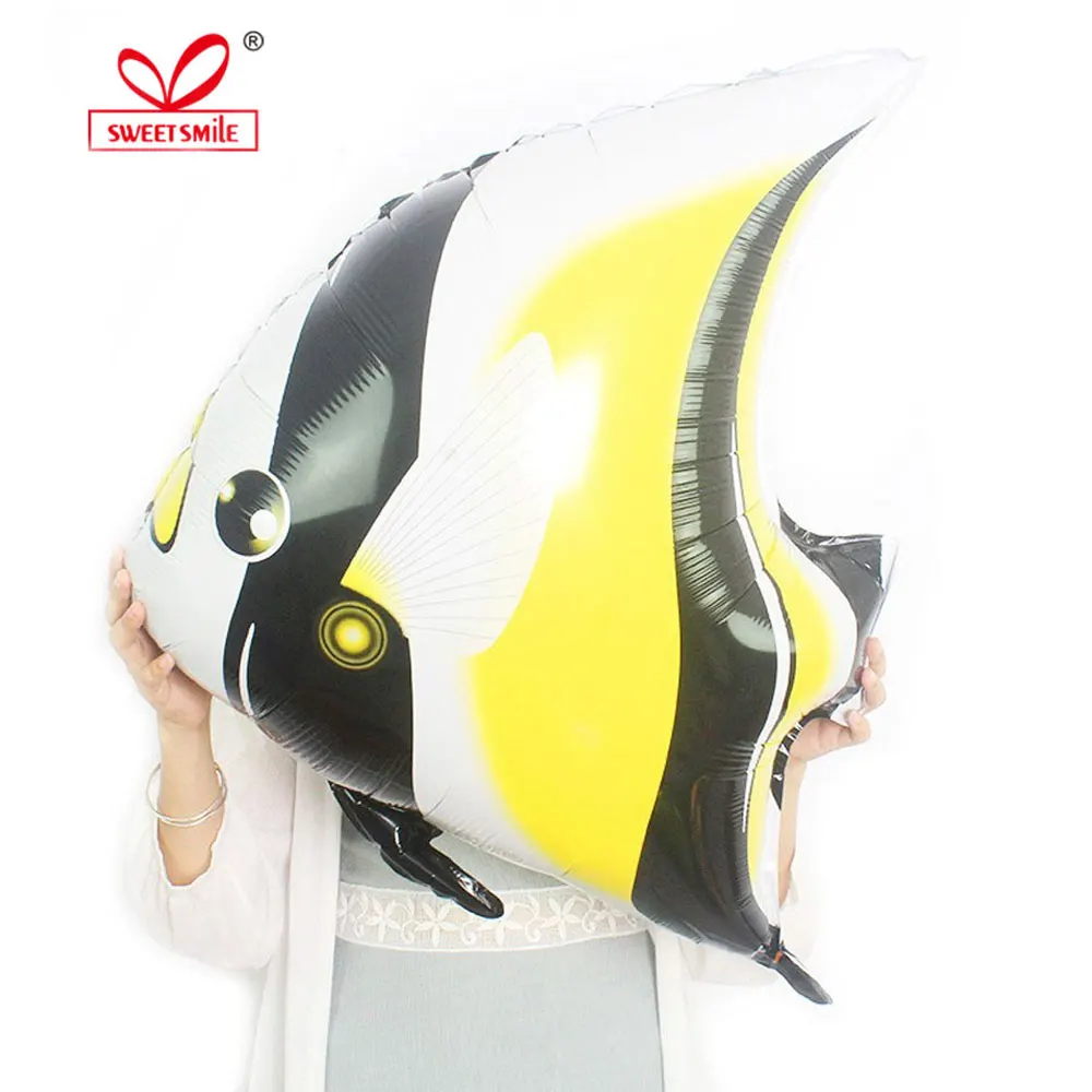 Large Moorish Idol Foil Balloons Marine Animal Ballons Happy Brithday Gifts Decoration Helium Air Ball Wedding Party Supplies | Дом и сад