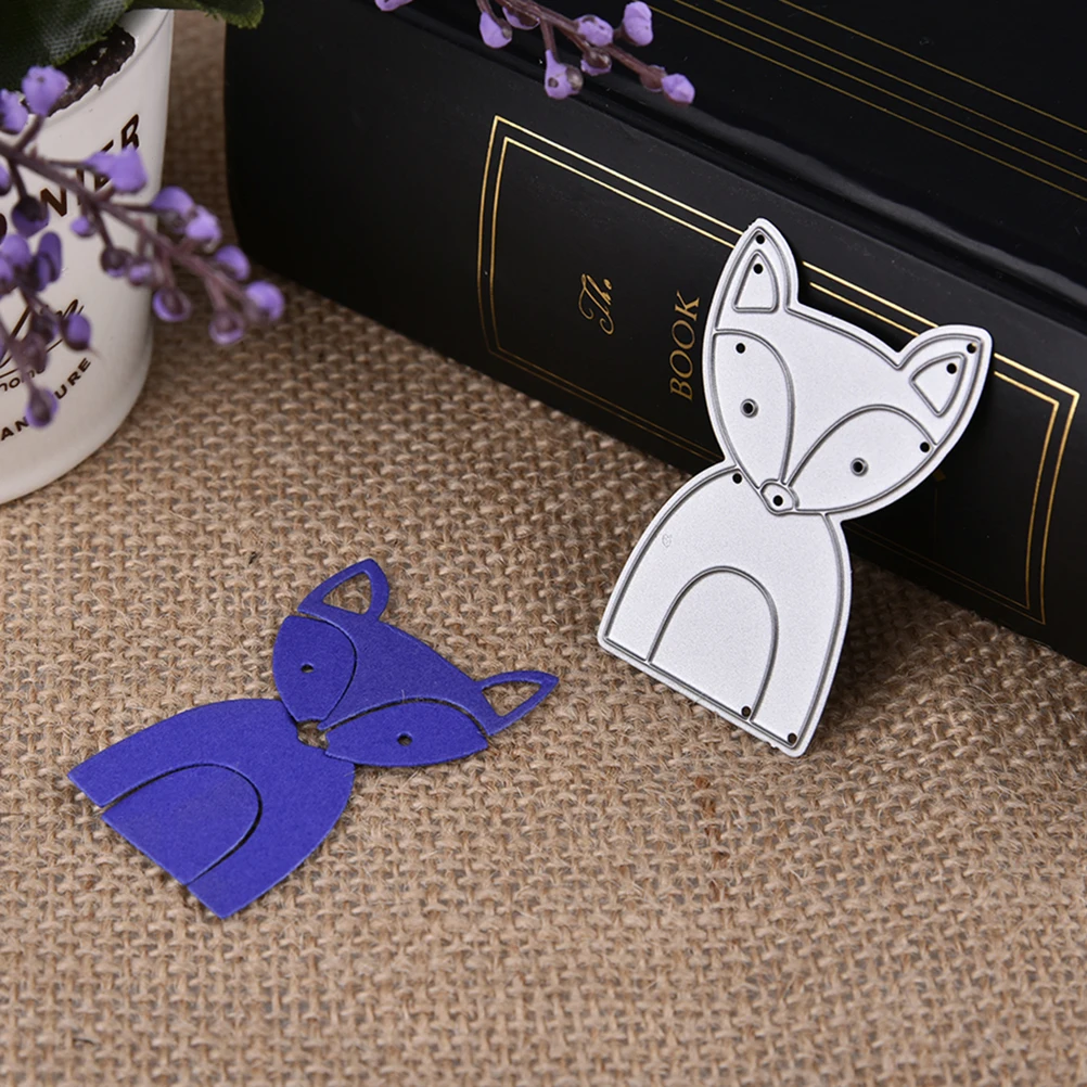 

Silver Carbon Steel Embossing Stencil Cutting Die Funny Animal Cutting Die Fox Cutting Die Felt DIY Craft for Crafts Gifts