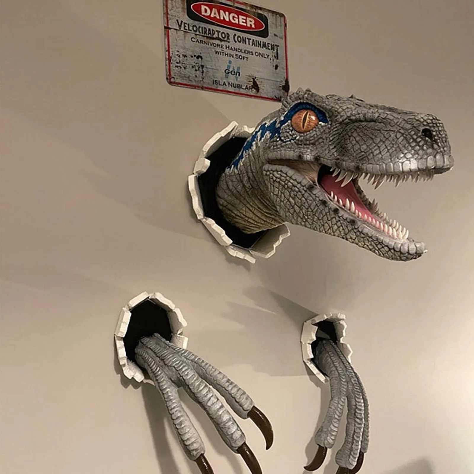 Wall Mounted Dinosaur Sculpture Wall Art Life like Wall Bursting