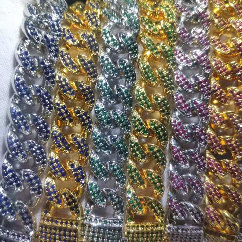 12 мм кубинский браслет-цепочка для мужчин, микро-браслет, полный кубический циркон, золото, серебро, очаровательный браслет, хип-хоп ювелирные изделия, цепочки, браслеты