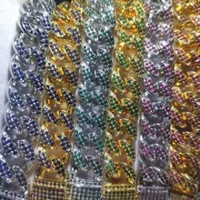 12 мм кубинский браслет-цепочка для мужчин, микро-браслет, полный кубический циркон, золото, серебро, очаровательный браслет, хип-хоп ювелирные изделия, цепочки, браслеты