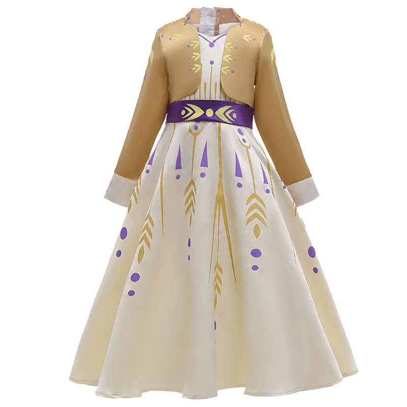 Разноцветное Новое Детское платье с длинными рукавами платье принцессы с бантом на талии для девочек детское платье на Рождество, Хэллоуин, день рождения