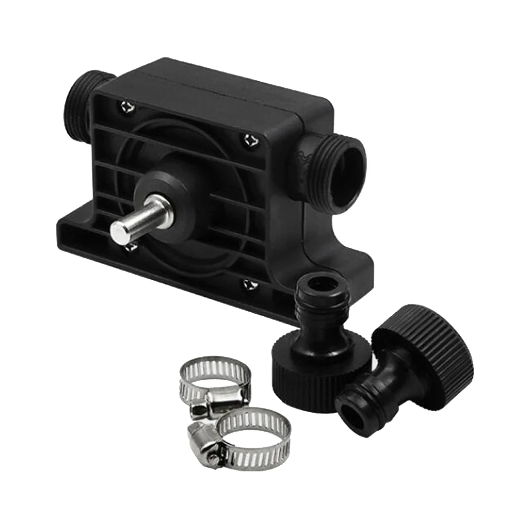 8mm Shank Plastic Self Priming Water Drill Pump with Hose Clamps for Draining Sinks, Aquariums, Pools