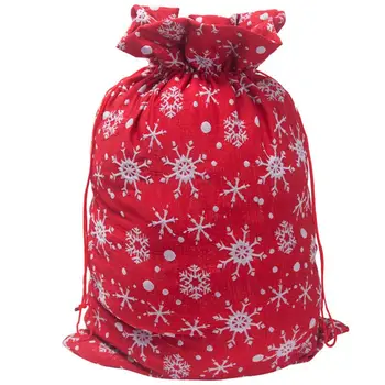 

NEW-Christmas Giant Gift Bag Creative Snowflake Santa Sack Santa Pattern Gift Bag with Drawstring Christmas Party Supplies