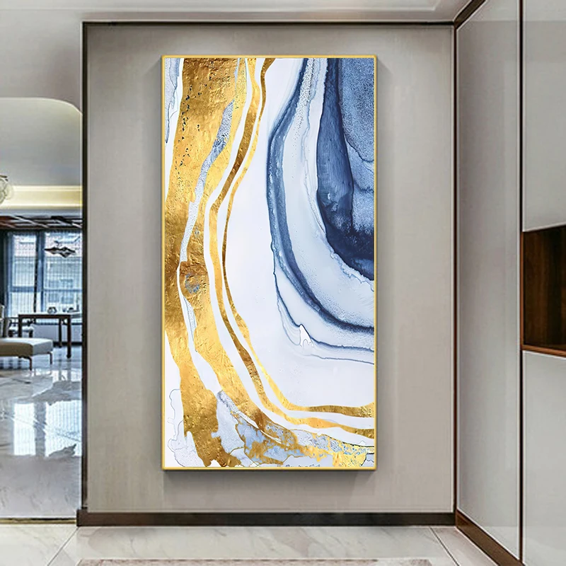 Waliicorners Abstract Blue Gold Wall Art Paintings Scandinavian Style Canvas Poster Print 8 H3b7a2e08a3f047beae1a98ac7ee68eb3j