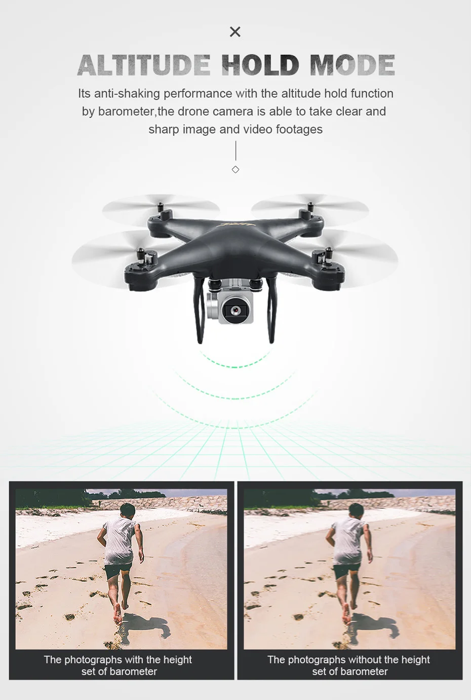 Jjrc H68 Радиоуправляемый Дрон Квадрокоптер Дроны с камерой Hd 720p Wifi Fpv Квадрокоптер удерживающий высоту Безголовый режим Дрон 20 минут время полета