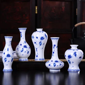

Jingdezhen Vintage Decor Ceramic Flower Vases Homes Antique Traditional Chinese Blue And White Porcelain Vase For Flowers Gift