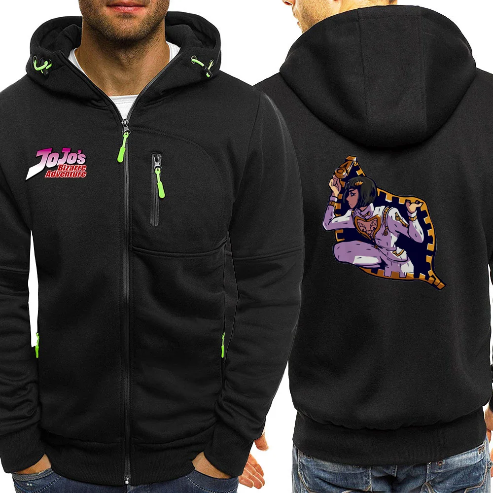 Горячая Распродажа осенние толстовки JoJo Необычные Приключения Толстовка забавная Мужская Уличная флисовая куртка с длинным рукавом на молнии Повседневная Толстовка с капюшоном