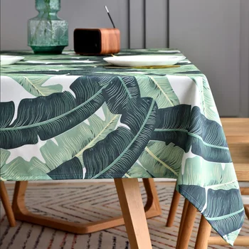 

Withme Tablecloth Pastoral Decorative table cloth Polyester cotton tablecloths household Dining table covers dustproof washable