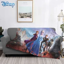 Couverture imprimée de dessin animé Disney la reine des neiges pour enfants et adultes, plaid chaud en flanelle Sherpa, couvre lit pour canapé et lit 