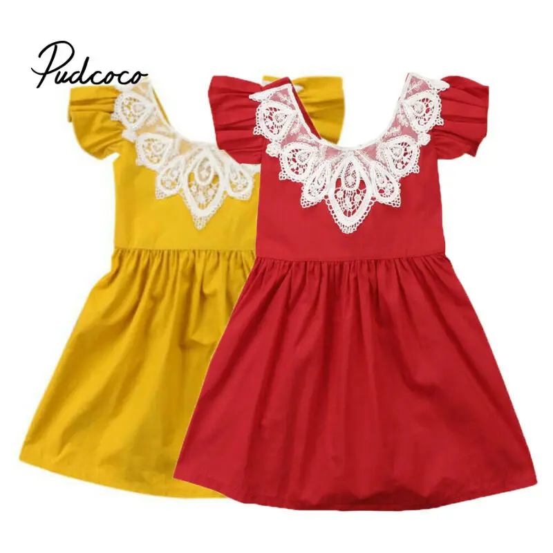 Brand Girls Apring Autumn Dress Toddler Kid Baby Sleeveless Solid Lace Mesh Dresses Kids Casual Clothing Princess Style | Детская одежда