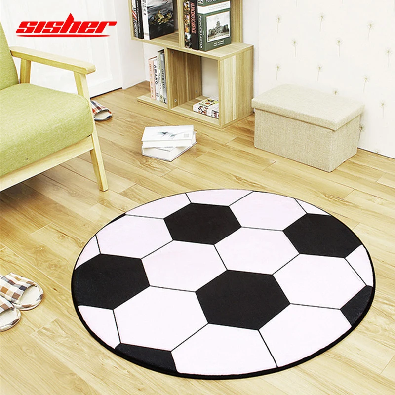 

Anti-slip Polyester Ball Round Carpet Computer Chair Pad Football Basketball Living Room Mat Children Bedroom Rugs Bedroom
