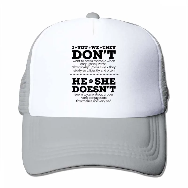 Dont Doesntshirt подарок для учителя английского языка, бейсбольная кепка для мужчин и женщин, кепки для водителя грузовика, Регулируемая Кепка - Цвет: 4-Gray