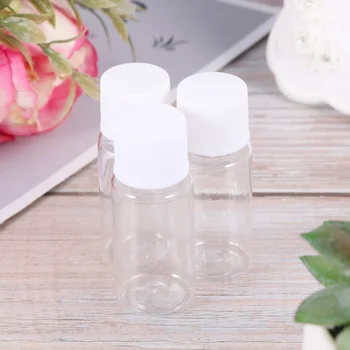 

25pcs Sample Bottles Transparent Refillable Plastic Empty 10ml Shampoo Toiletry Bottles Dispenser