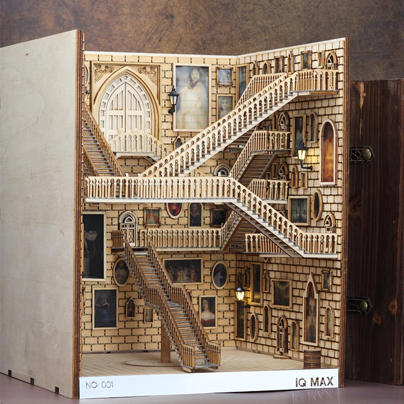 Wooden Book Nook Inserts Art Bookends DIY Bookshelf Decor Stand Fairy Garden Miniatures Home Decoration Accessories Wood | Дом и сад