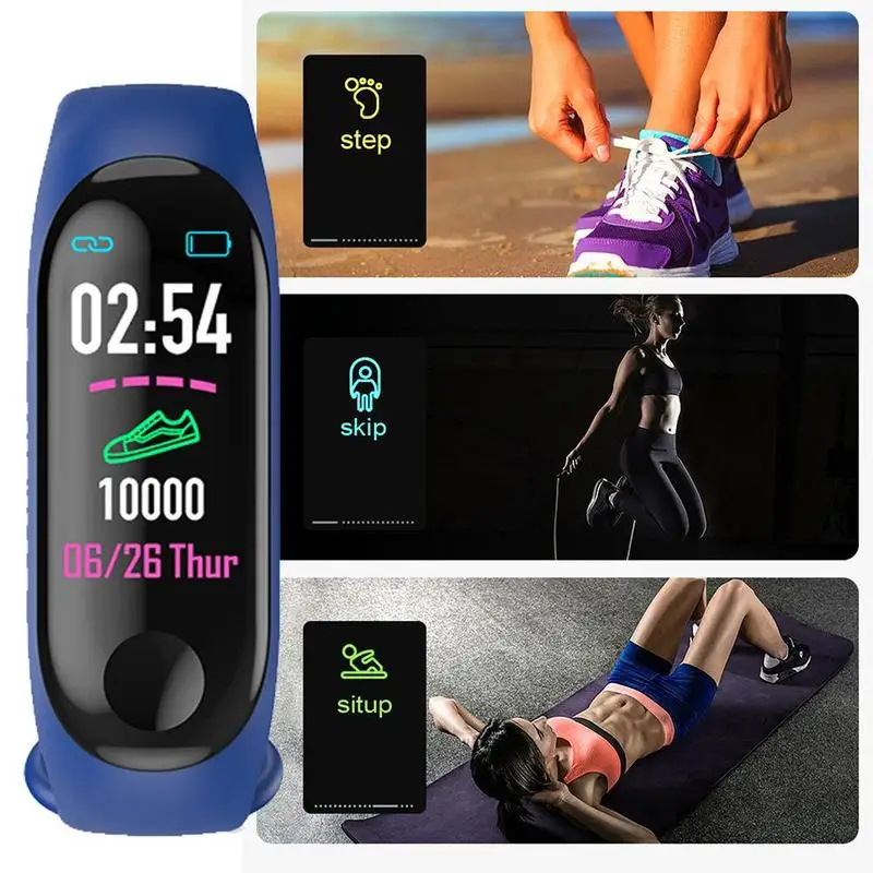 

M3 Plus Smart Bracelet Heart Rate Blood Pressure Health M3 Pro Bluetooth Watch Wristband Fitness Tracker Waterproof Smart Watch