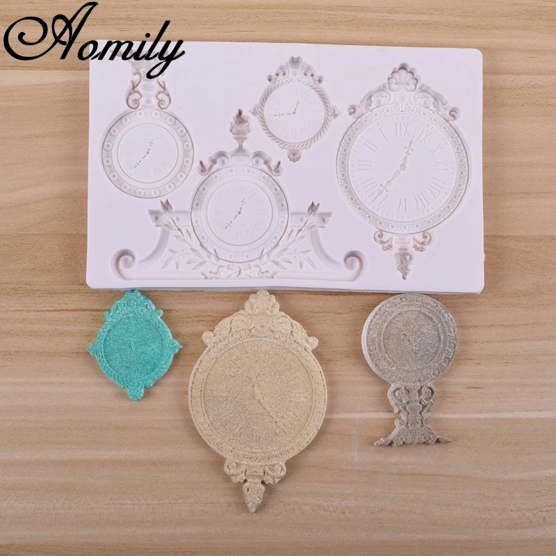 Aomily Silicone Cake Molds Pocket Watch Clock Cake Chocolate Mold Cake Decorating Tools Fondant Sugarcraft Bakery Accessories