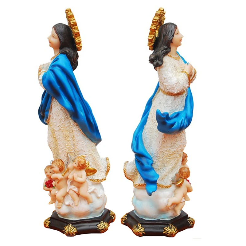 Our Lady Of Lourdes столешница из смолы четки держатель Святого Статуя Девы Марии фигурки