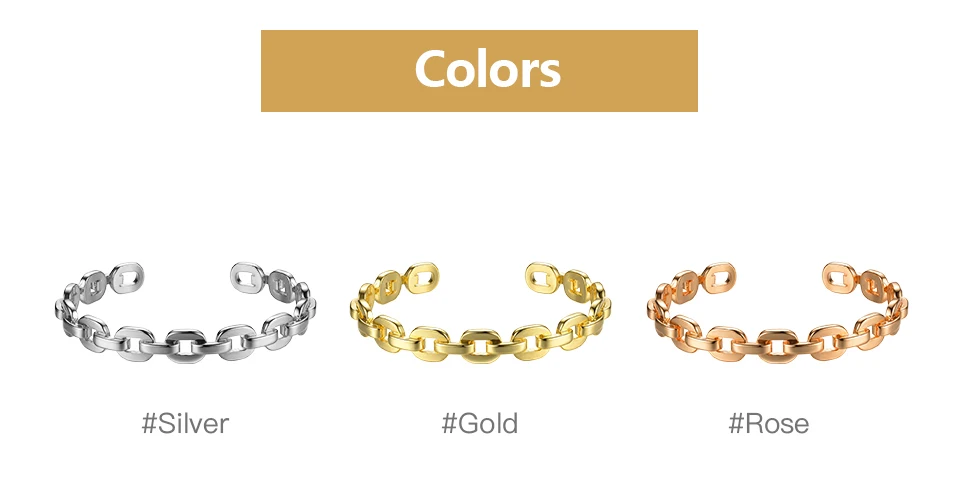 Pulseiras para Acessórios Cor do Ouro Enfashion Forma Pura Pequena Ligação Corrente Manguito Pulseiras Bronze Femininos Bijoux Bf182032 8 pulseiras cor do ouro bronze pulseiras para
