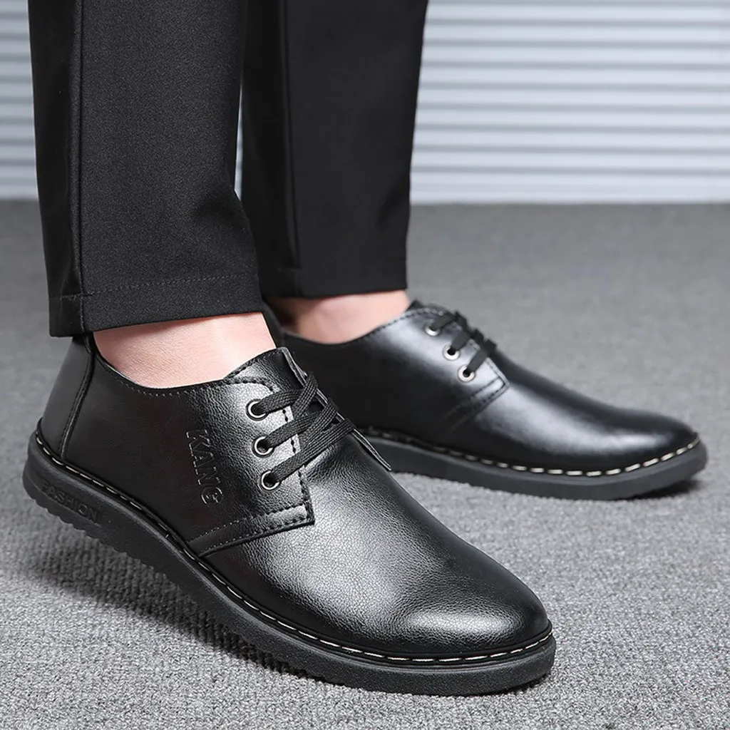 

Mens Dress Shoes Zapatos De Hombre Spring Leisure Fashion Lace-Up Leather Shoes Man Oxfords Loafers Men Formal Shoes 9.4