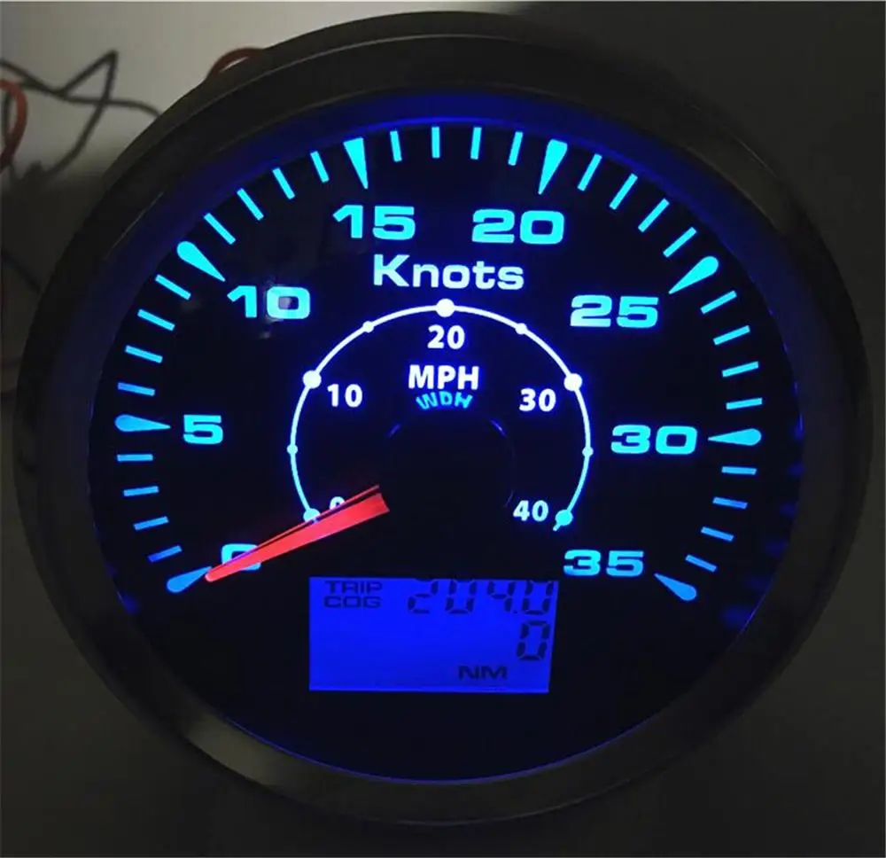 Высокое качество настройки gps скорость Mileometer 0-35Knots 85 мм спидометры gps 0-40MPH одометры для лодки с 8 видов цвета подсветки