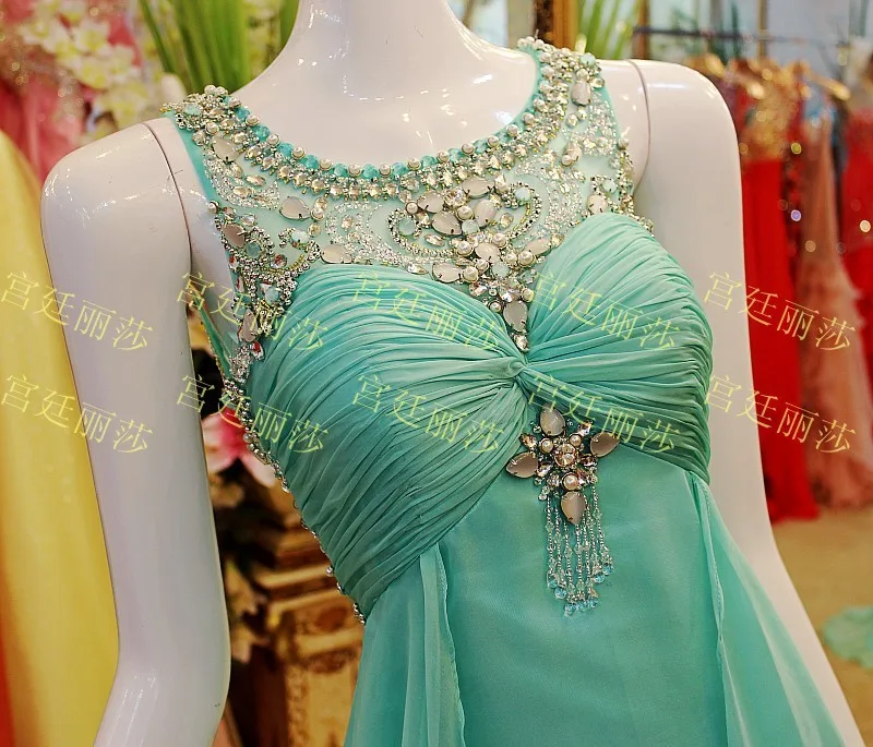 Синий Carlota ковер роскошный Кристалл Vestidos формальные невесты вечерние платья для выпускного вечера шифоновое длинное выпускное платье для матери невесты - Цвет: Синий