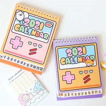 

Cute 2021 Calendar Desktop Paper Calendar Notebook Daily Schedule Table Planner Yearly Agenda Organizer Notepad Office Supplies
